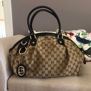 Gucci Monogram Sukey Boston Bag black